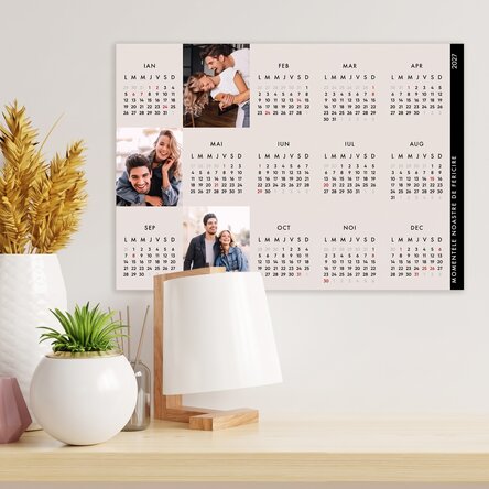 Poster calendar personalizat cu 3 poze și text