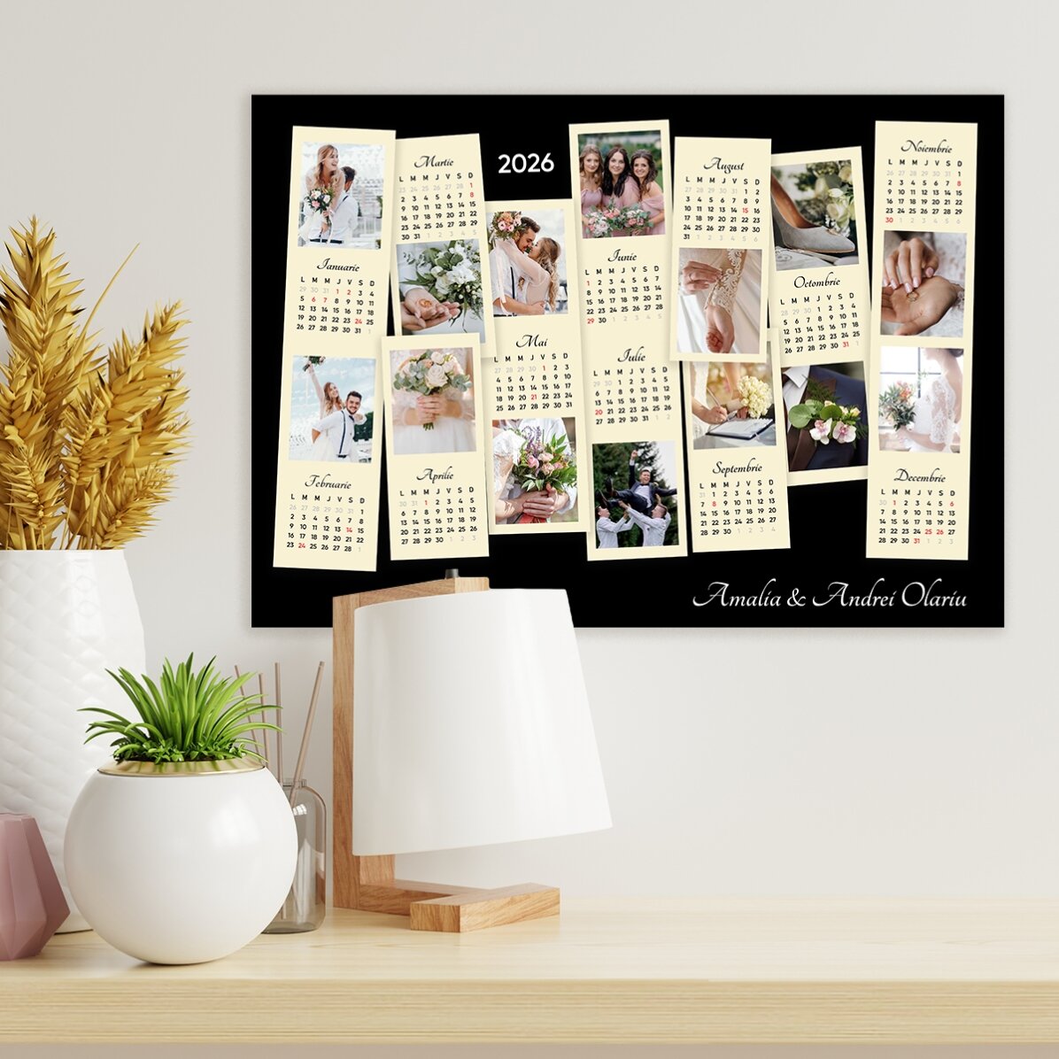 Poster calendar personalizat cu fotografii și text - Memories