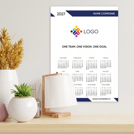 Poster calendar personalizat cu logo și mesaj