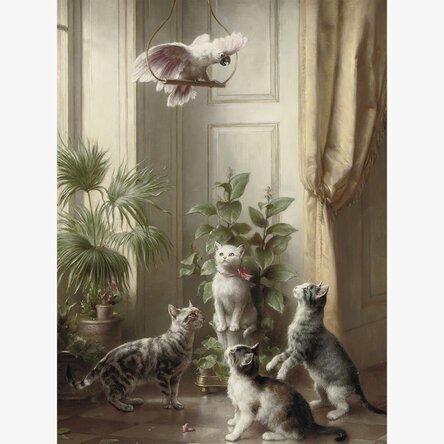 Poster Carl Reichert, Pisici și cacadu 1898