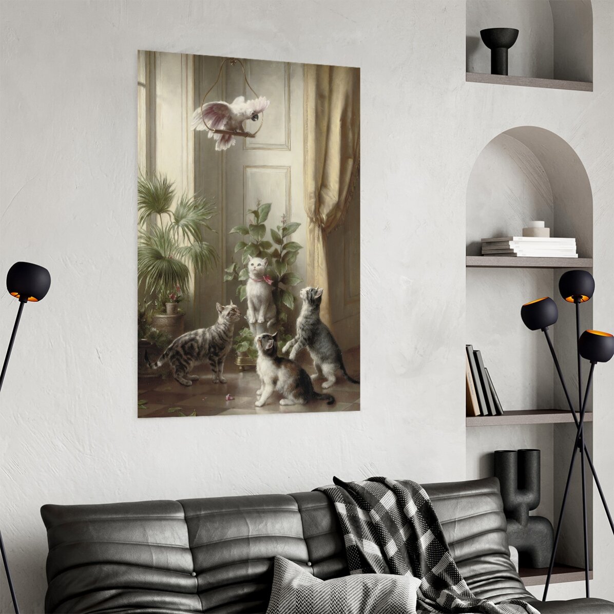 Poster Carl Reichert, Pisici și cacadu 1898