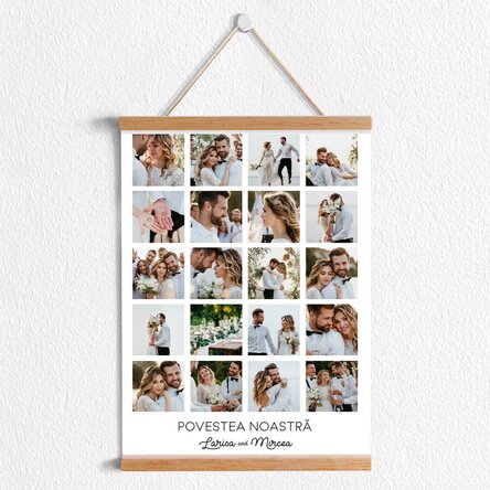 Poster cu agățătoare personalizat cu 20 de poze