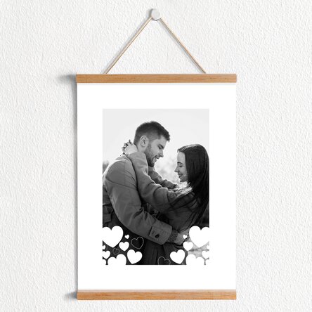 Poster cu agățătoare personalizat cu poză - Poveste de dragoste