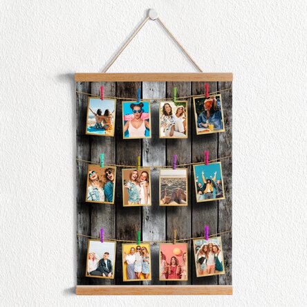 Poster cu agățătoare personalizat cu 12 poze de pus in ramă
