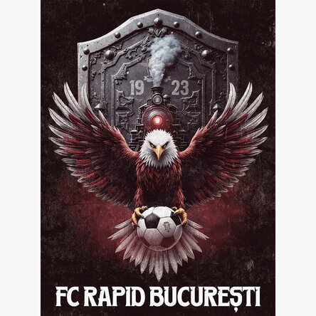 Poster FC Rapid București 1923 - Vultur și scut