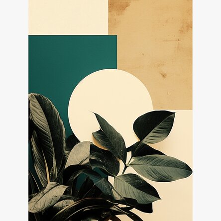 Poster Frunze și forme geometrice