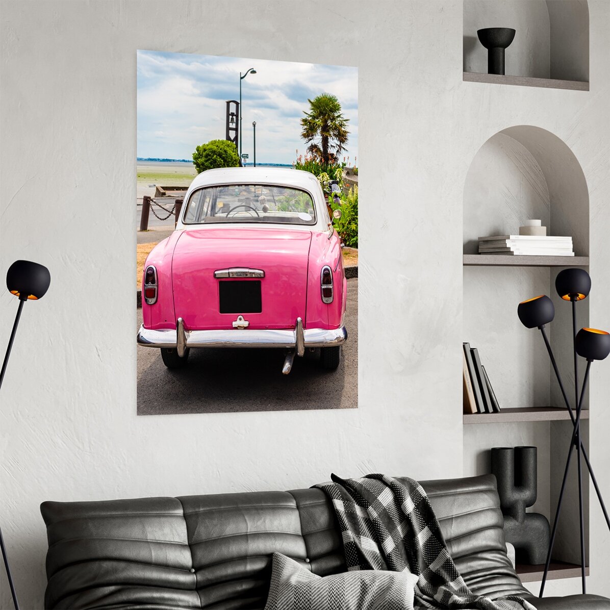 Poster Mașină roz vintage
