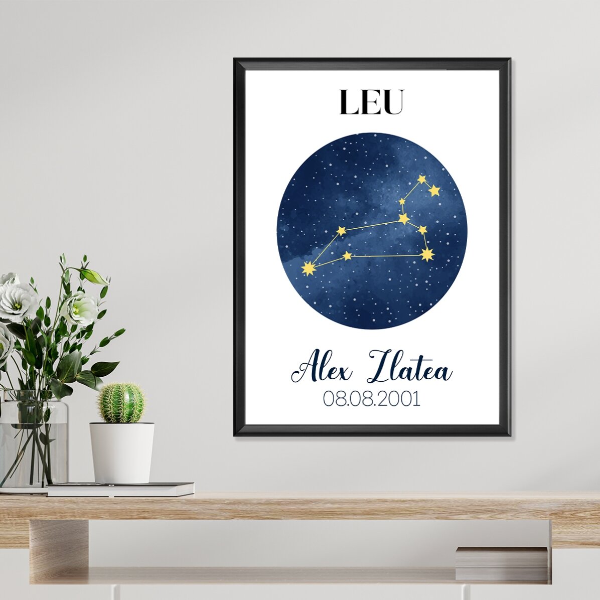 Poster personalizat cu text - Constelația zodiei Leu 