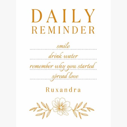 Poster personalizat cu text - Daily Reminder