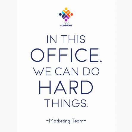 Poster personalizat cu text și logo - Hard Things