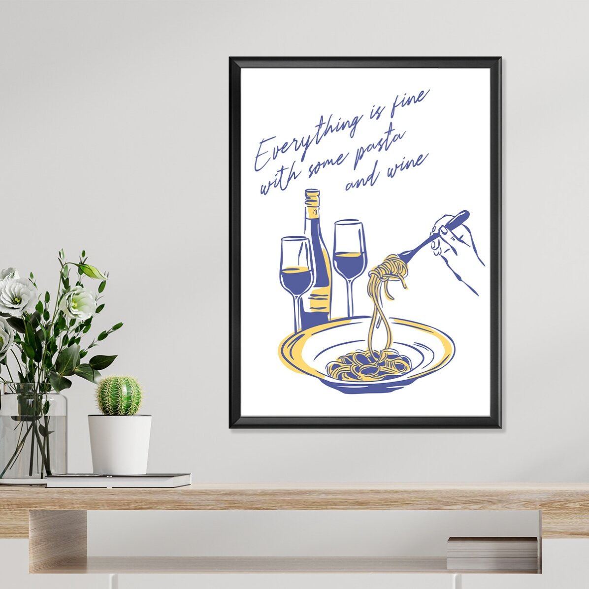 Poster Some Pasta & Wine