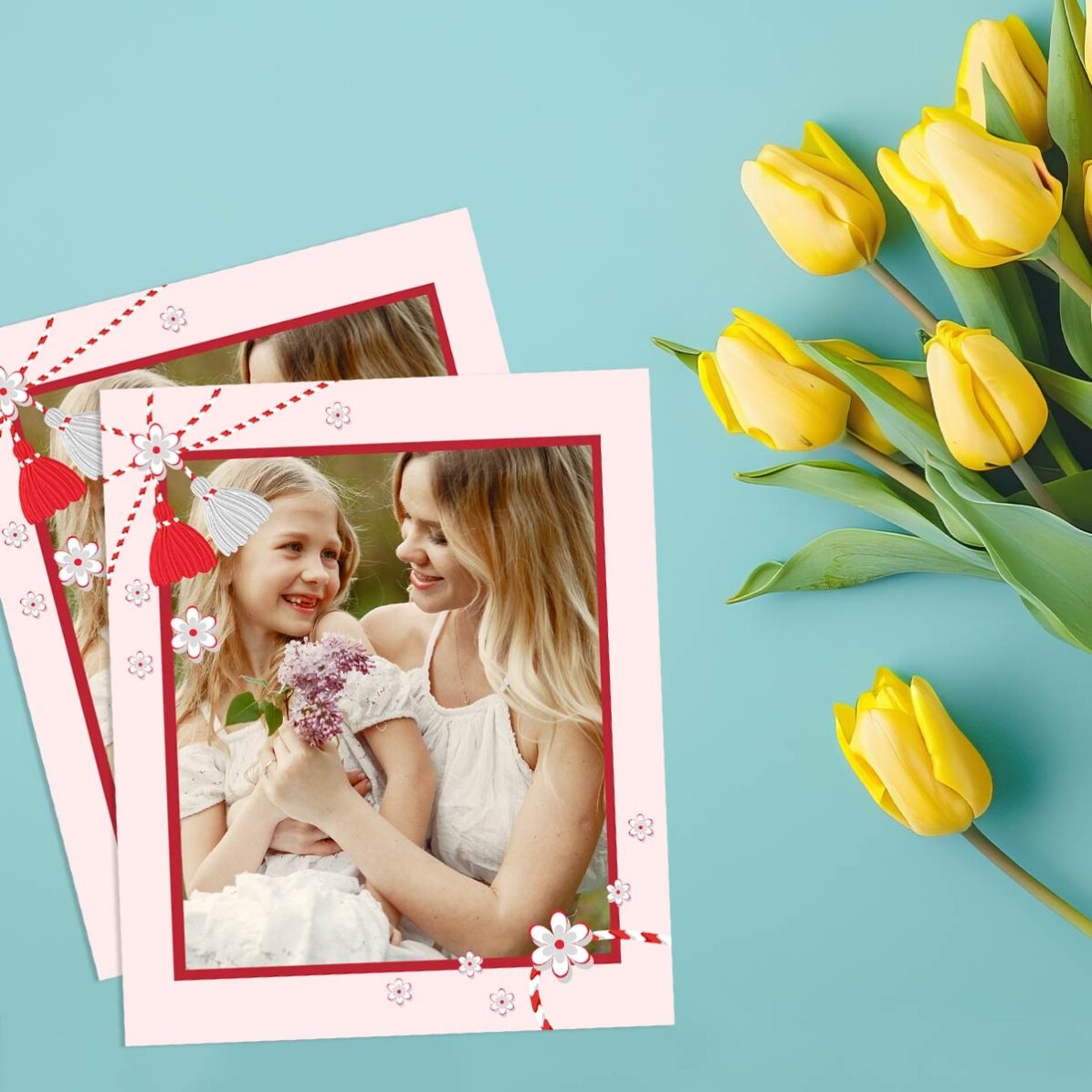 Poză 10x12 cm personalizată cu o poză - Mărțișor