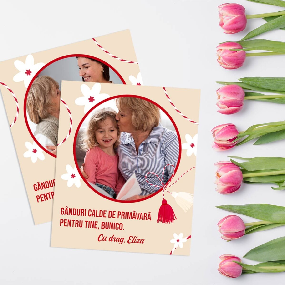 Poză 10x12 cm personalizată cu o poză și text - Mărțișor