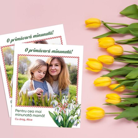 Poză 10x12 cm personalizată cu o poză și text - Primăvară