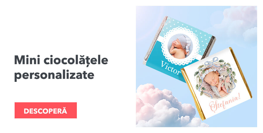 Mini ciocolățele personalizate pentru botez