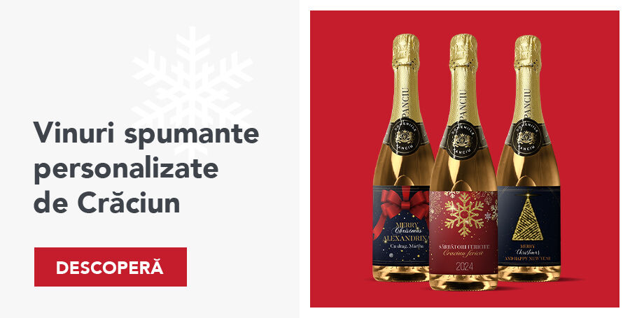 Vinuri spumante personalizate de Crăciun