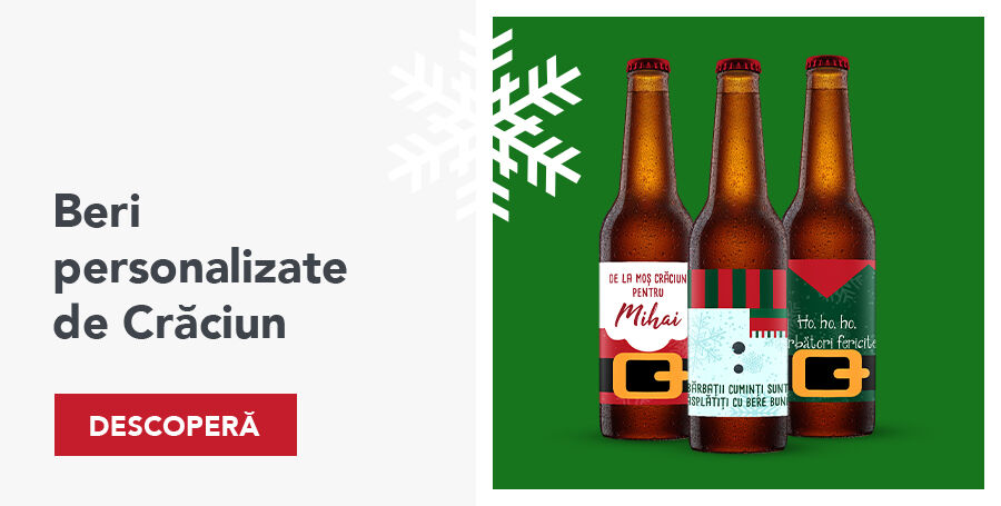 Bere la sticlă personalizată de Crăciun