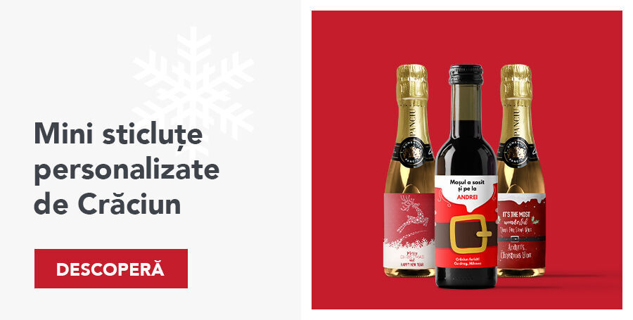 Mini sticluțe personalizate de Crăciun
