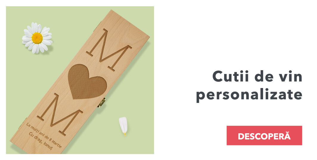 Cutii de vin personalizate de 8 martie