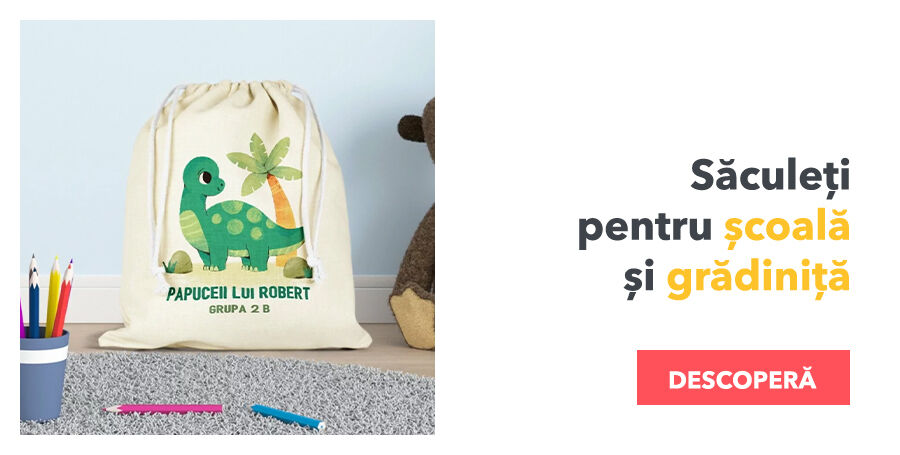 Săculeți personalizați pentru școală și grădiniță