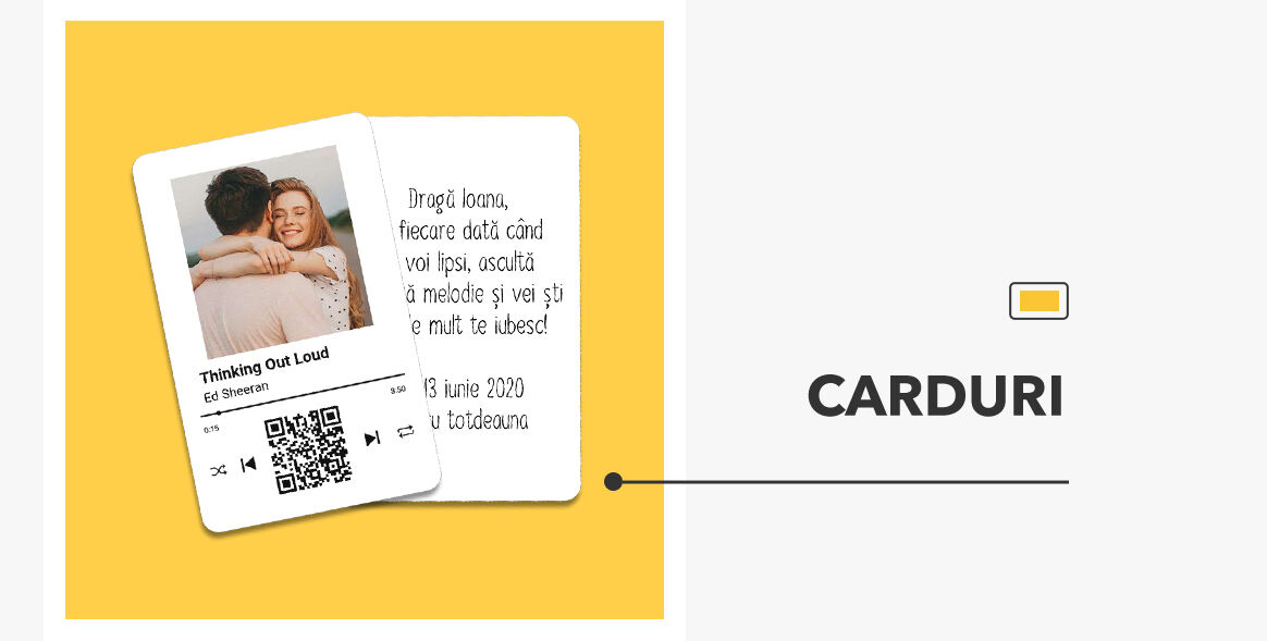 Carduri aluminiu personalizate față-verso