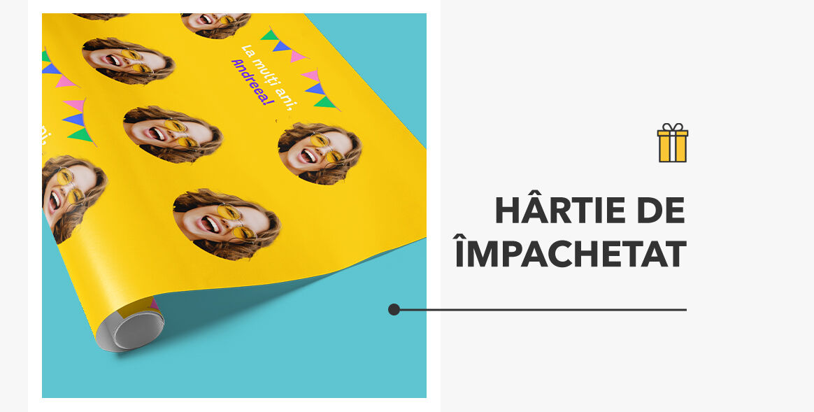 Hârtie de împachetat cadouri personalizată
