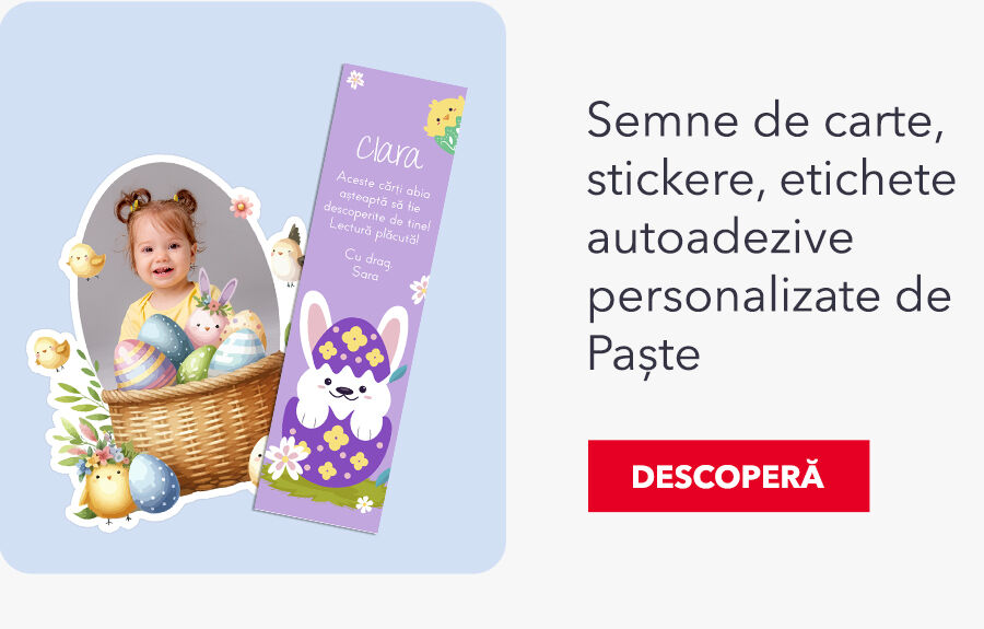 Semne de carte, stickere, etichete autoadezive personalizate de Paște