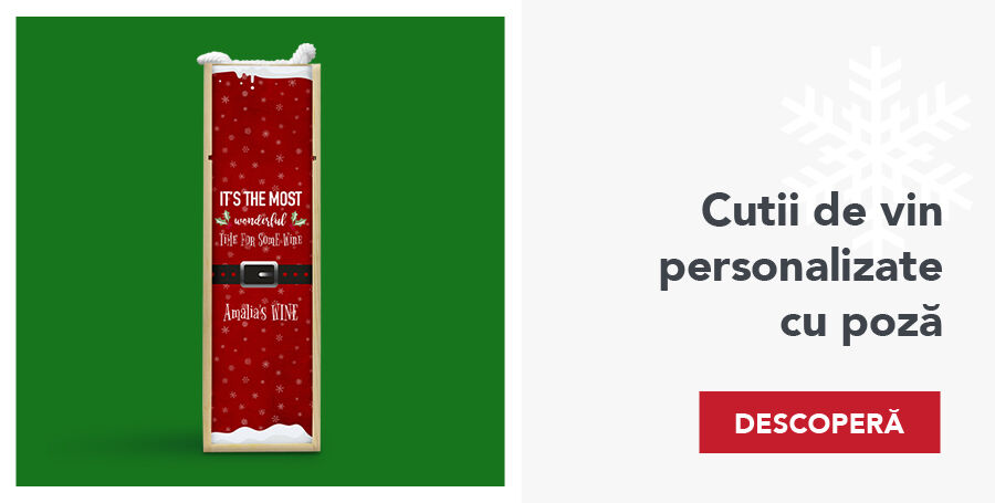 Cutii de vin personalizate cu poză de Crăciun