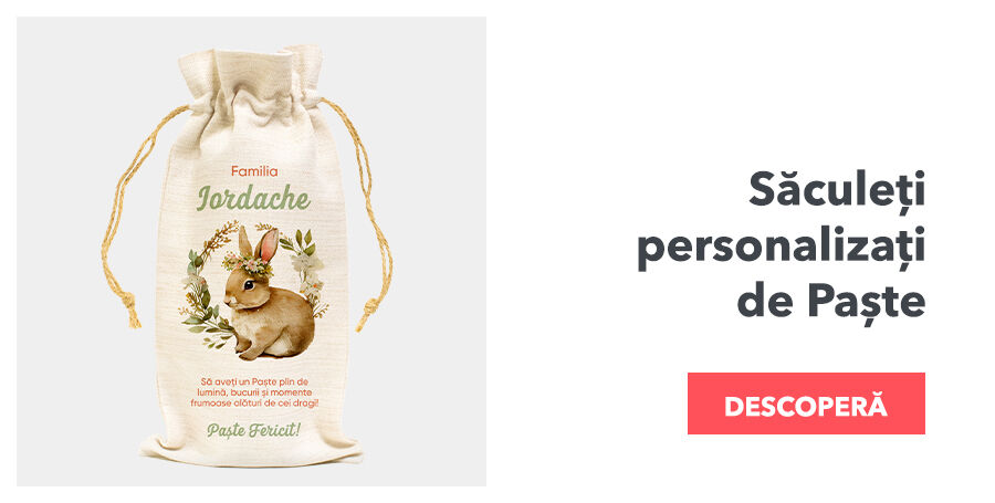 Săculeți personalizați pentru sticlă de vin de Paște