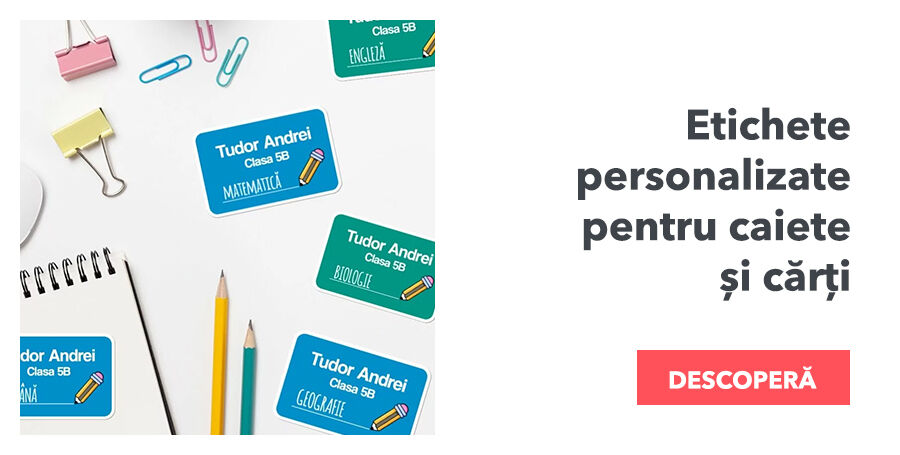 Etichete personalizate pentru caiete și cărți