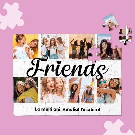 Puzzle personalizat cu 8 poze și mesaj