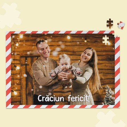 Puzzle personalizat cu o poză 40x28,5 cm - Crăciun fericit