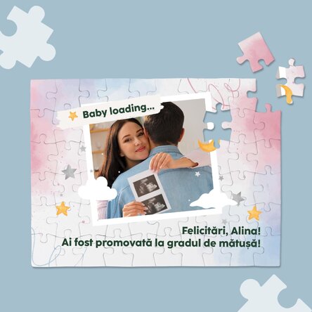 Puzzle personalizat cu o poză și mesaj - Baby