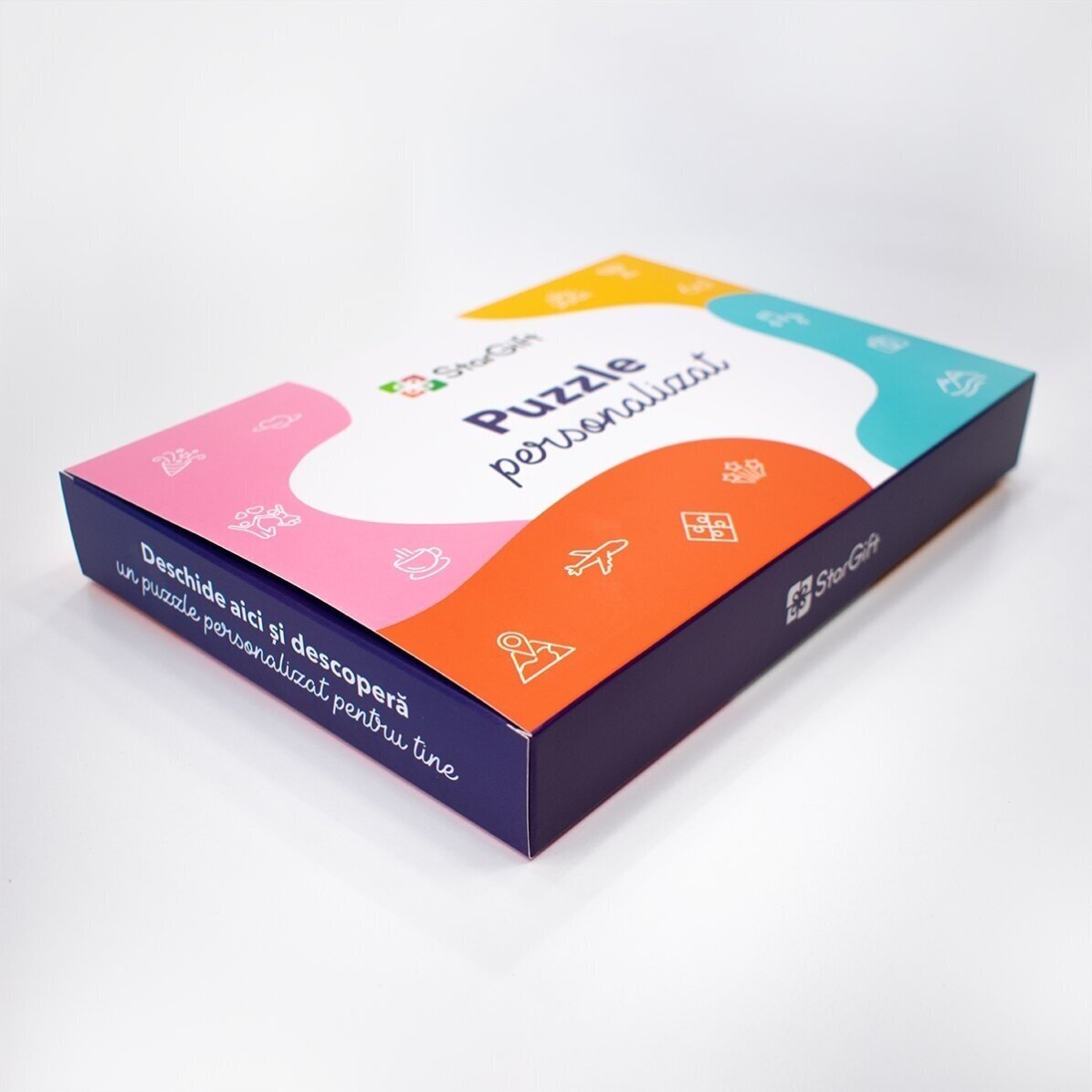 Puzzle personalizat cu 8 poze și text 36x24 cm 