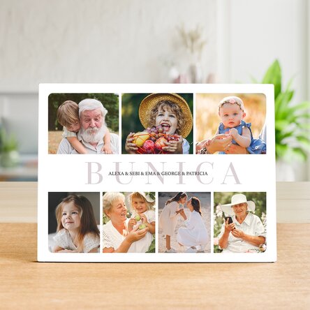 Ramă foto de birou personalizată cu 7 poze - Bunica