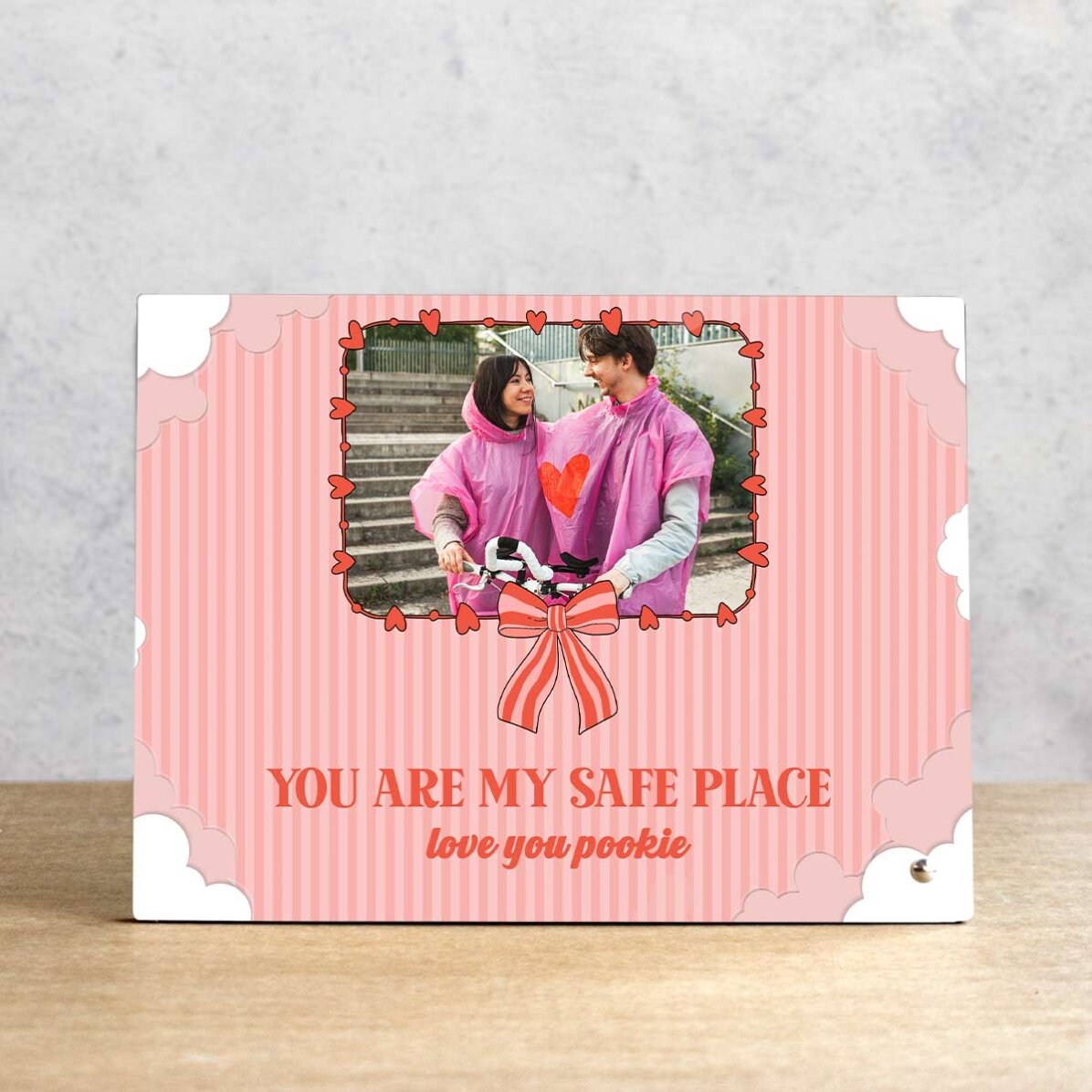 Ramă foto de birou personalizată cu poză și text - Coquette love