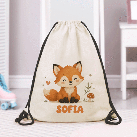 Rucsac personalizat cu animăluț și nume pentru grădiniță