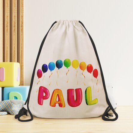 Rucsac personalizat cu nume - Baloane colorate