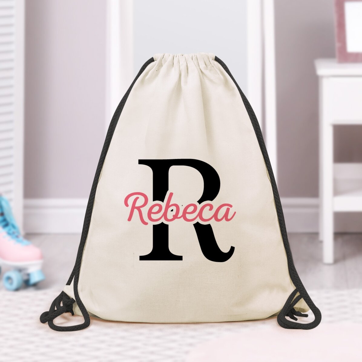 Rucsac personalizat cu nume și inițială