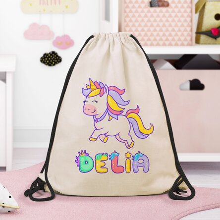 Rucsac personalizat cu nume - Unicorn