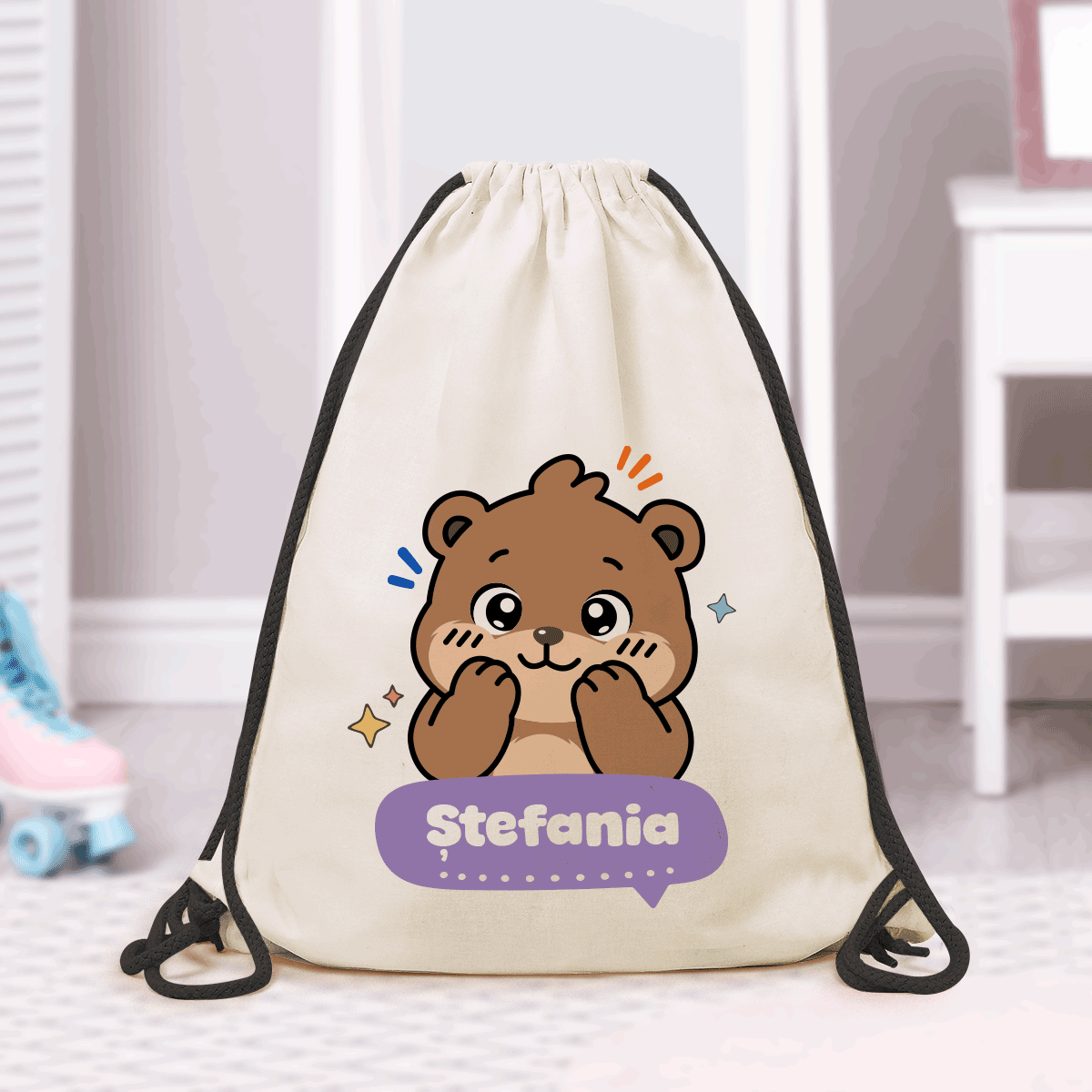 Rucsac personalizat cu nume - Ursuleț