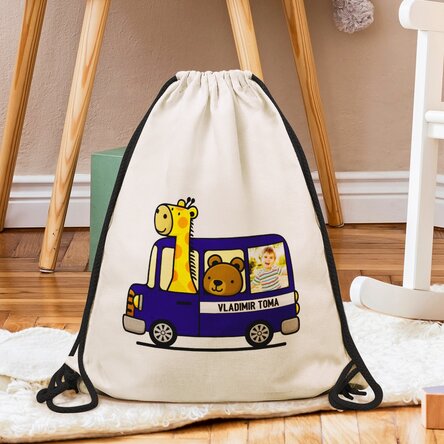 Rucsac personalizat cu o poză și nume - Mașină