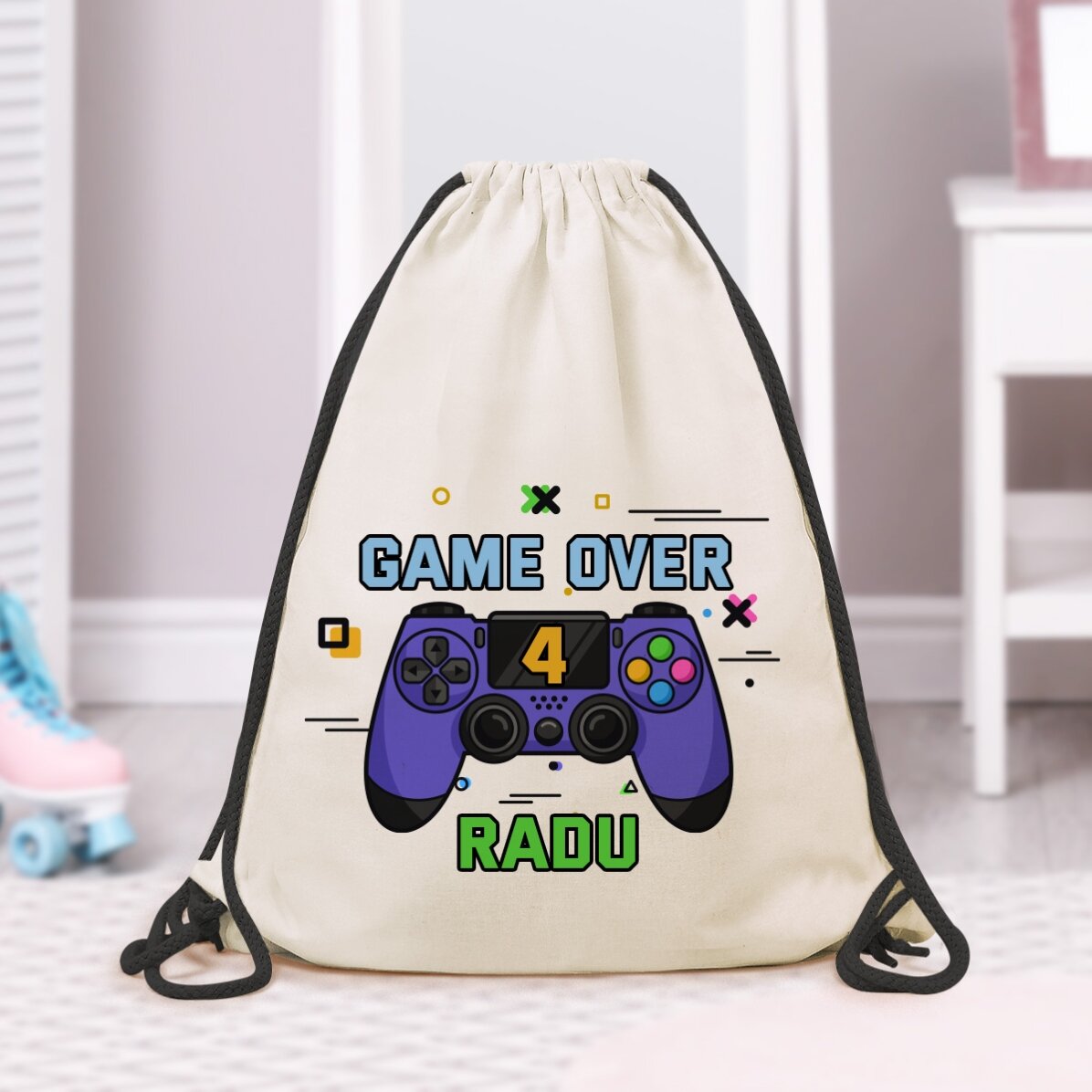 Rucsac personalizat cu text - Game over