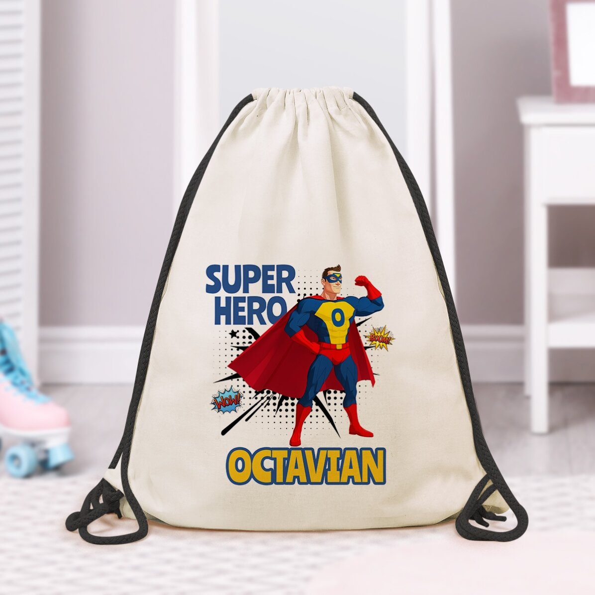 Rucsac personalizat cu text - Super erou