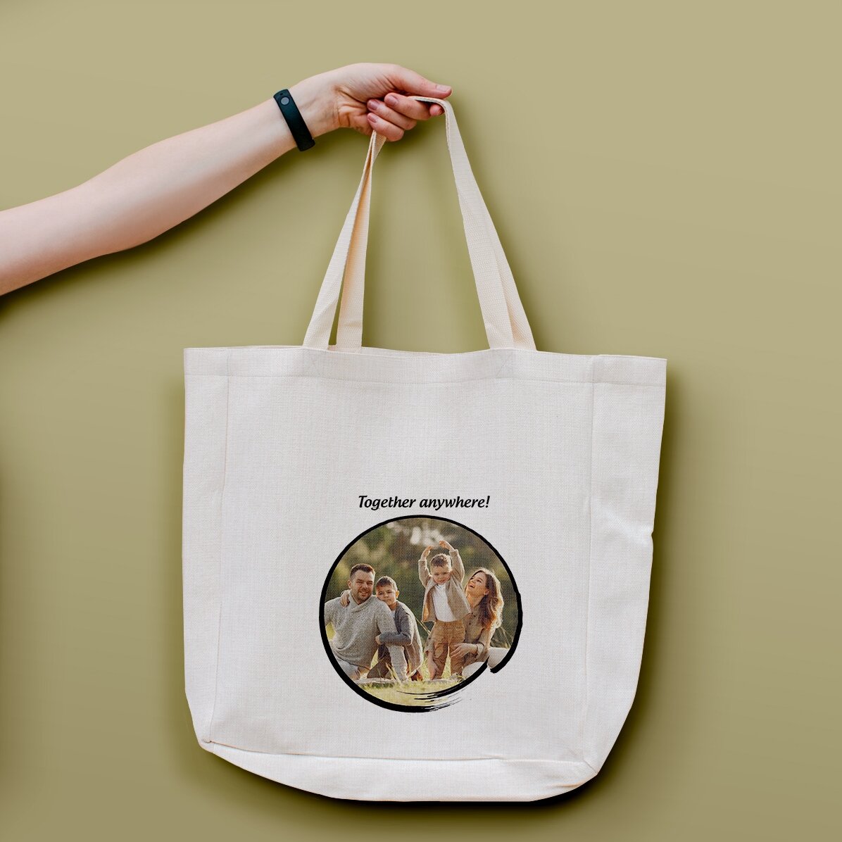 Sacoșă personalizată cu poza si text - Together 