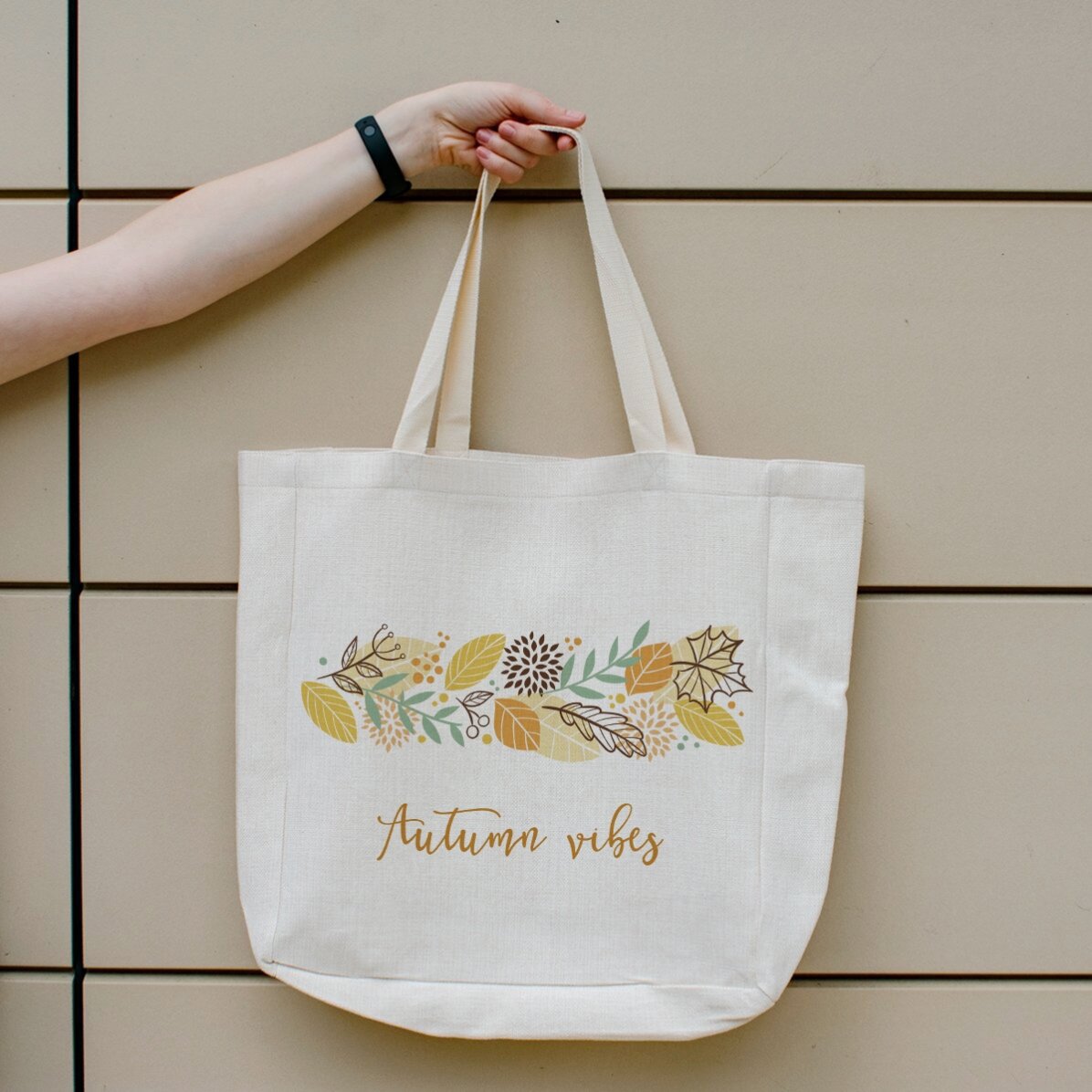Sacoșă personalizată cu text -  Autumn vibes