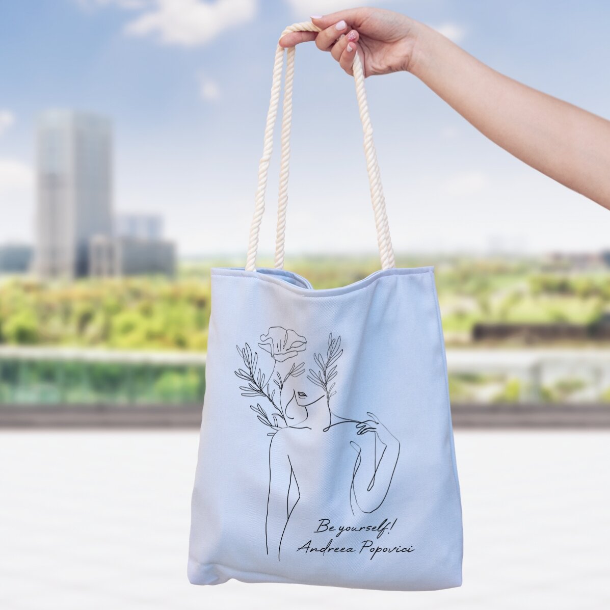 Sacoșă personalizată cu text - Be yourself!
