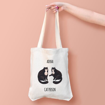 Sacoșă personalizată cu text - Cat person
