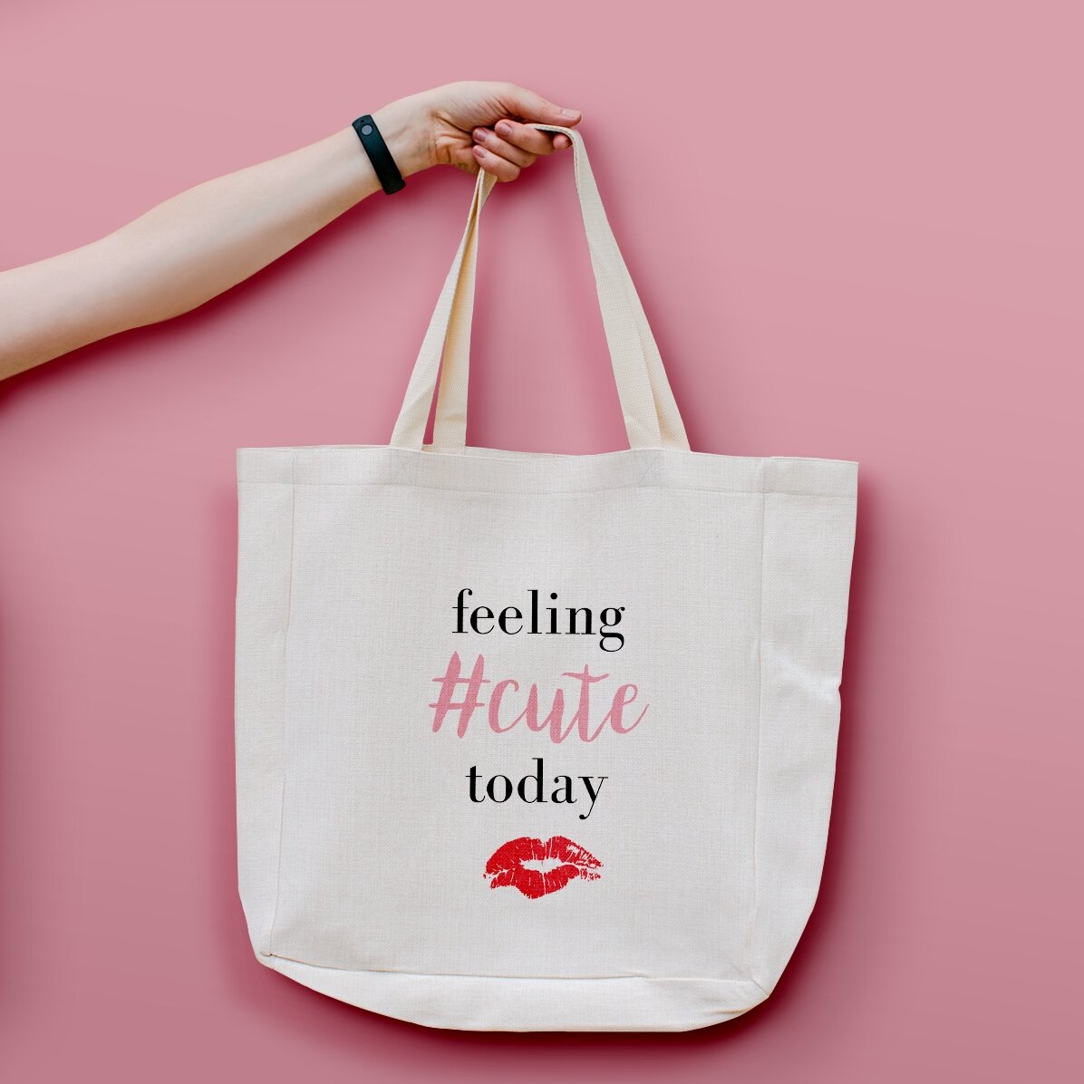 Sacoșă personalizată cu text - #cute