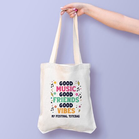 Sacoșă personalizată cu text - Festival good vibes